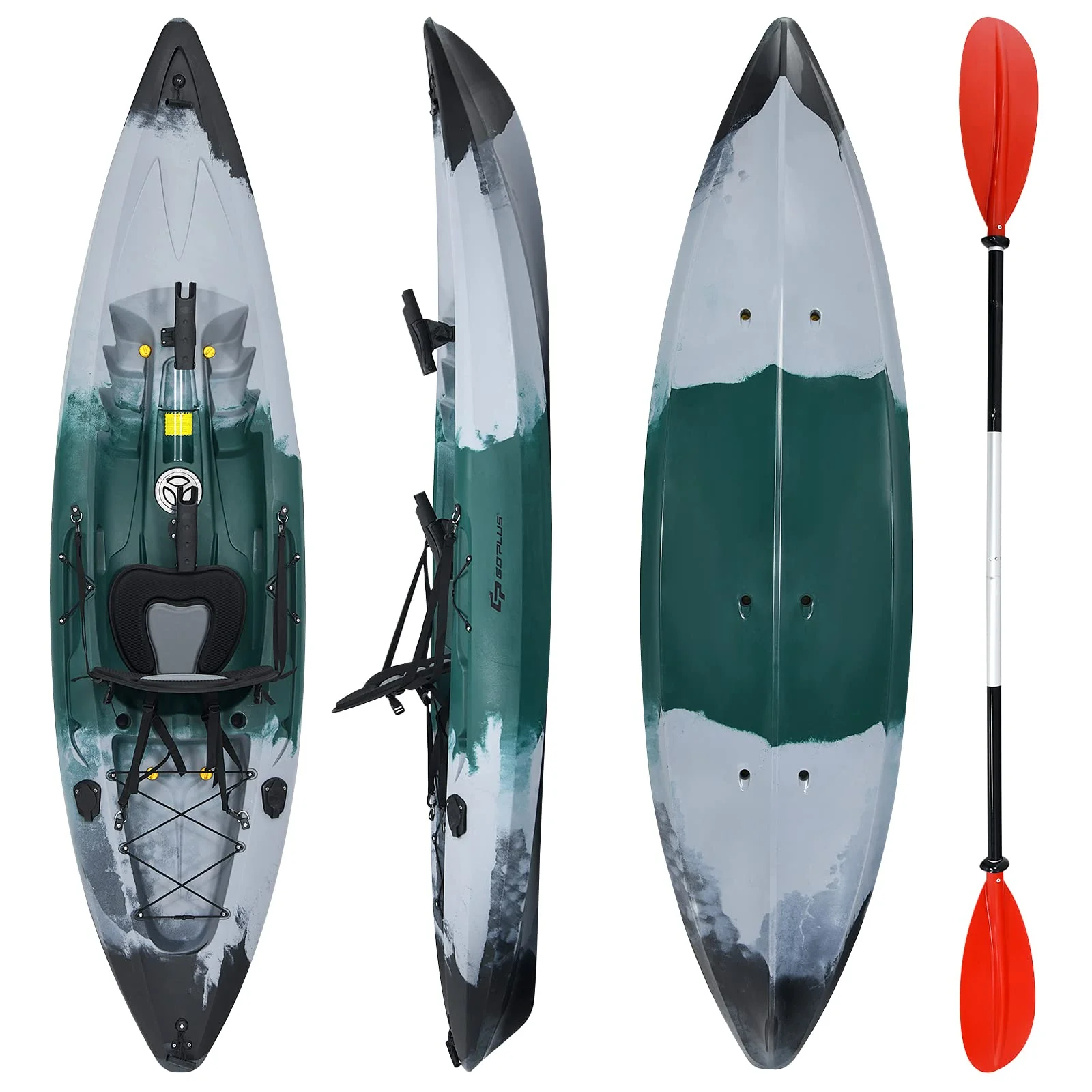 Goplus Sit-on-Top Fishing Kayaks for Adults, 9.7 FT One Person Recreational Touring Kayak
