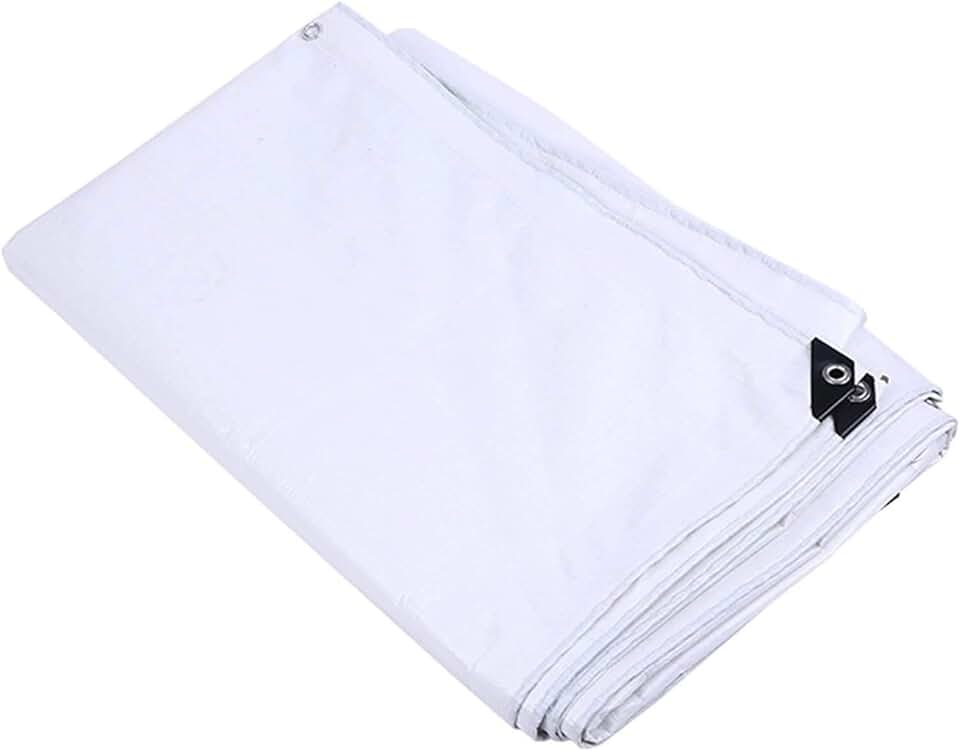 Extra Heavy Duty Tarps Waterproof 5x6m, Tarp Cover White Waterproof, Tarpaulin Cover Waterproof, with Aluminum Grommets, Reinforced Edges, Rain Snow Dust Wind-Proof, Outdoor Cover