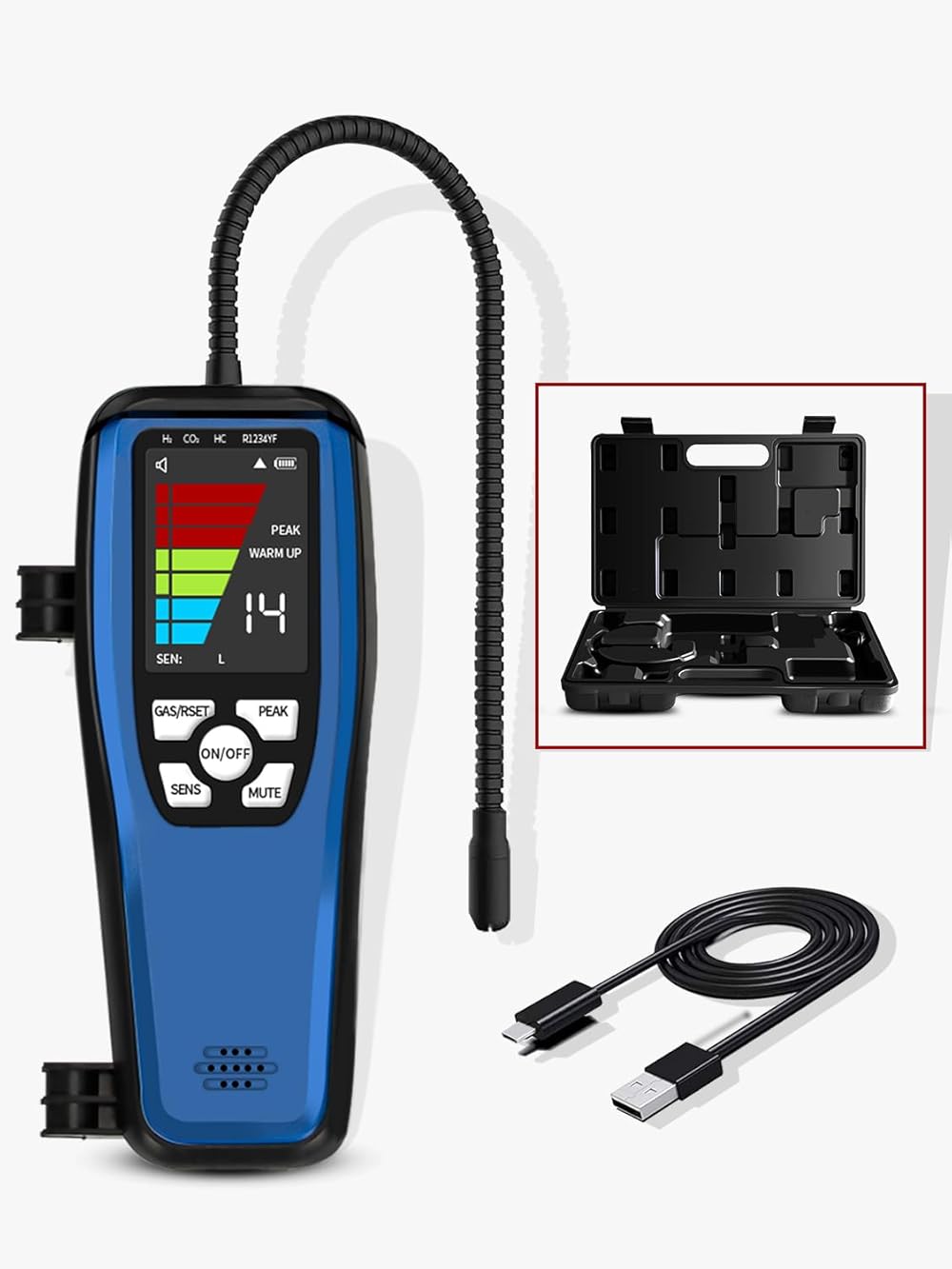 R744 Refrigerant Leak Detector, Aprvtio ALD-40 Air Conditioning Leak Tester R744 (CO2), Electronic Leak Detector for R744, Infrared 10 Yrs Sensor Life, Carbon Dioxide Leakage Tester