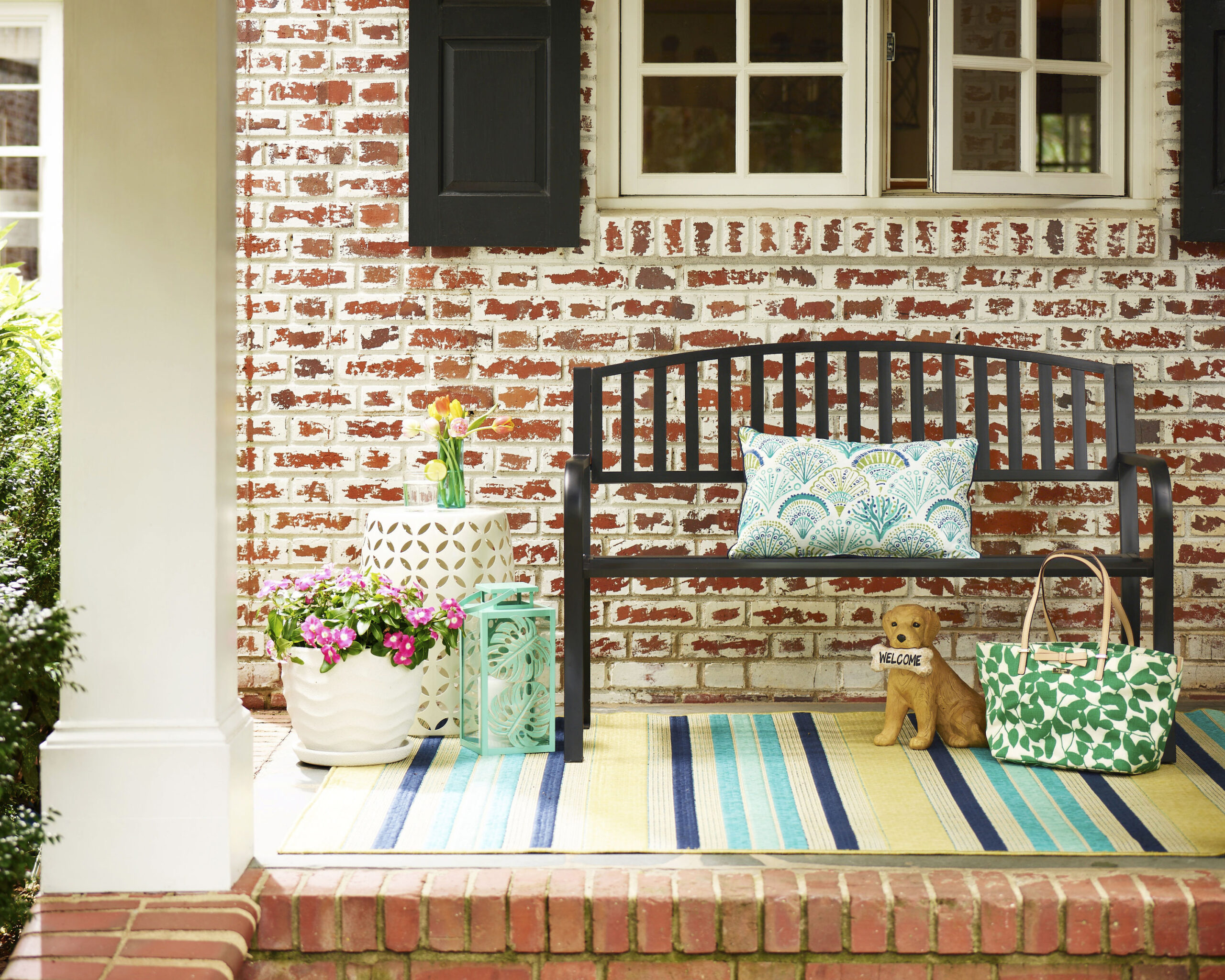 Style Selections 50-in W x 34.25-in H Black Steel Garden Bench