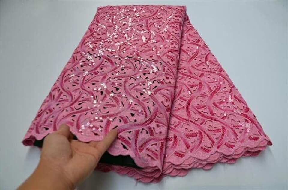 5 Yards Latest African Lace Fabric French Net Embroidery Sequins Tulle Lace Fabric for Nigerian Party OLP-222