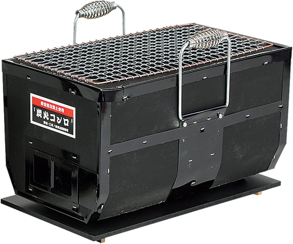 Japanese BBQ Charcoal Grill - Shichirin, Konro, Hibachi, Tabletop Barbecue - With Handles - Made in Japan - 6.3 x 11.8 in