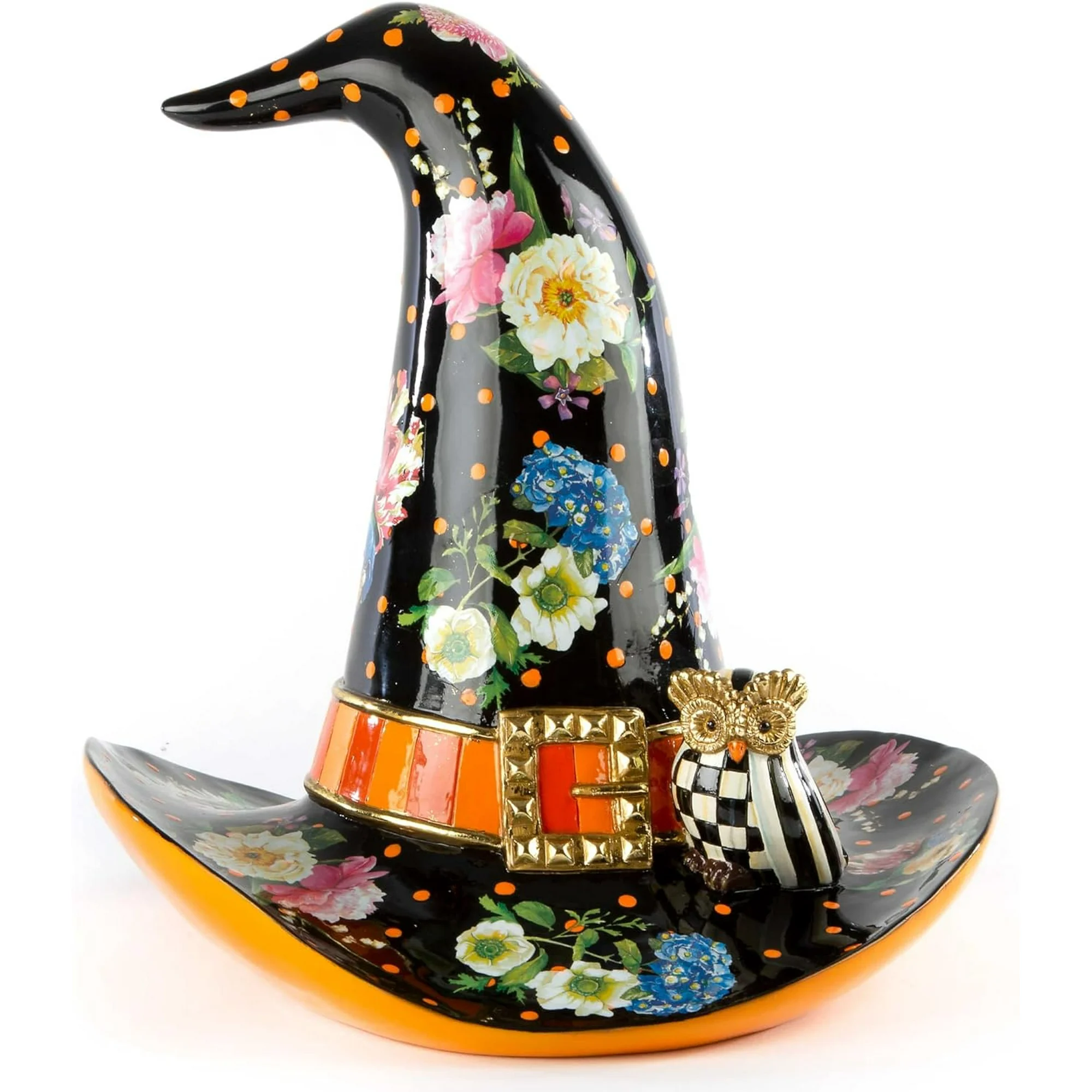 Flower Market Witch’S Hat, Floral-Print Black Witch Hat, Home Decor