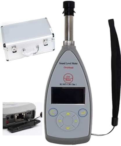 Integrating Sound Level Meter Tester Class 1 Noise Level Tester with Range 10 Hz-20 kHz 25dB(A)-140dB(A) 8000 Groups Data Storage Wide Dynamic Range F S I Peak Time Weighting