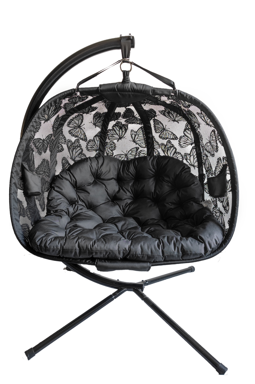 Hanging Pumpkin Loveseat Chair Butterfly Black