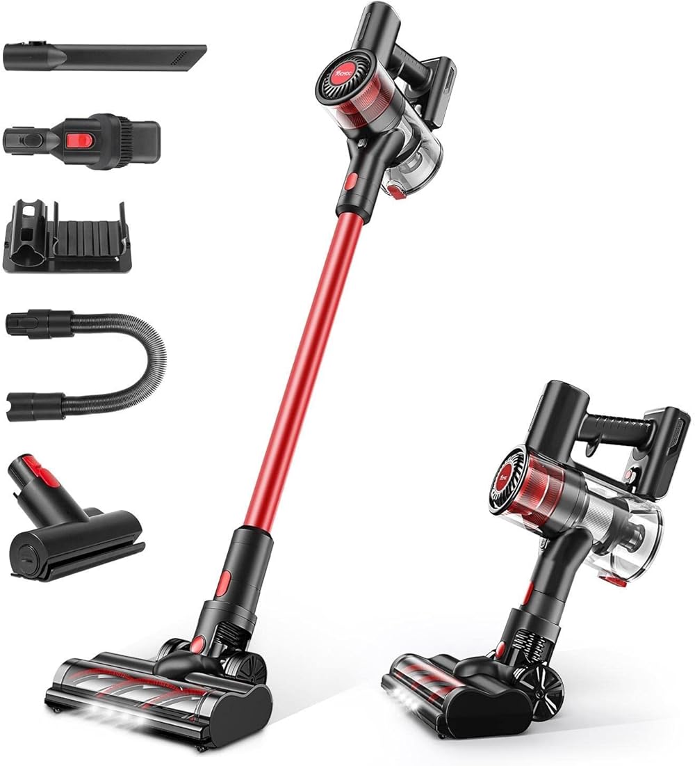 T185 Wireless Hand Held Vacuum Cleaner 22KPa Cordless Vacuum Cleaner with Touch Screen Low-Noise for Hard Floors/Carpets