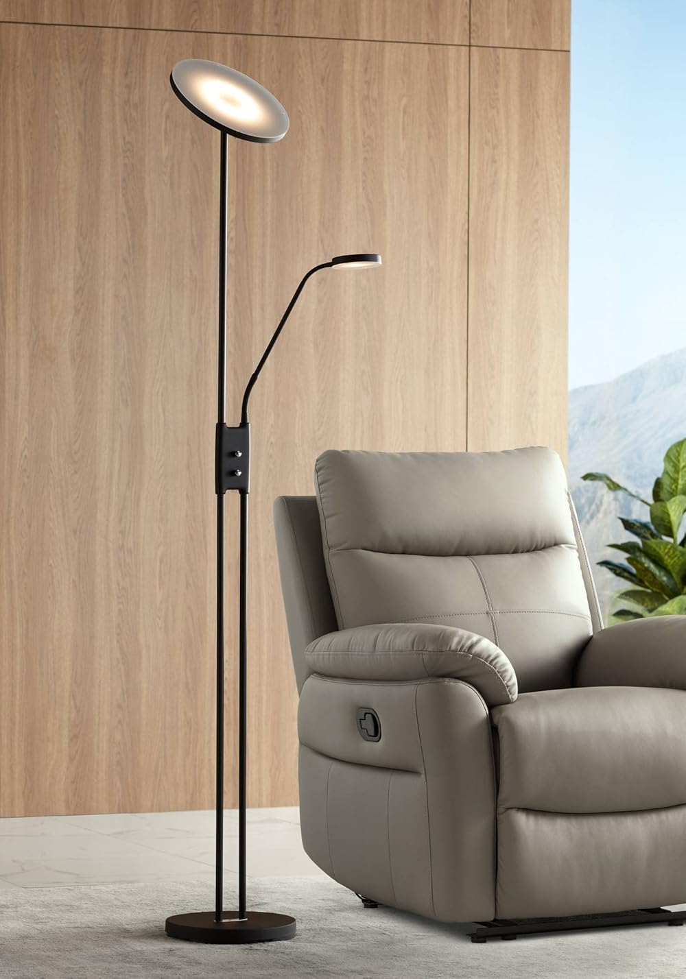 360 Lighting Taylor Modern Torchiere Floor Lamp with Side Light LED Dimmable 72