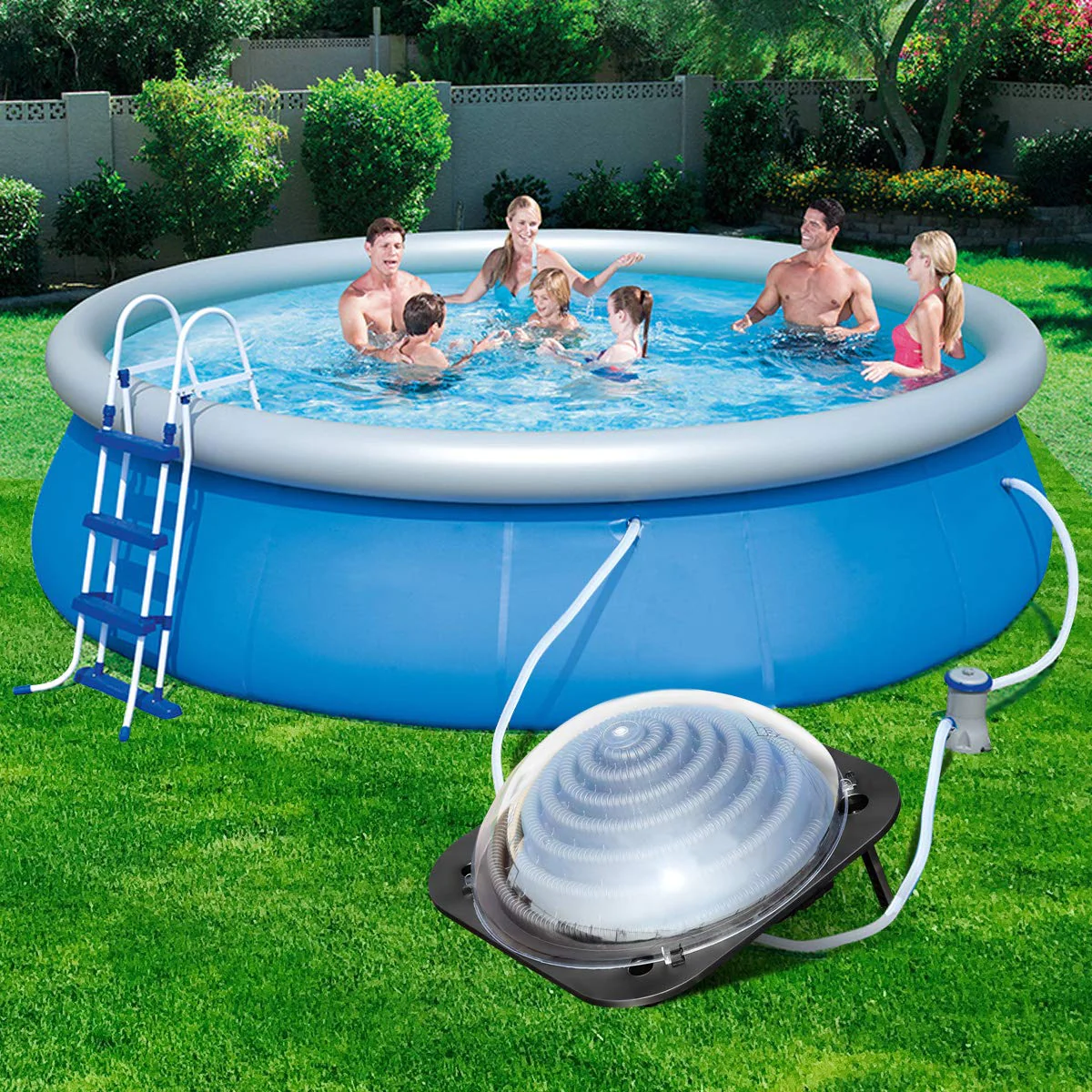 Goplus Solar Dome Swimming Pool Heater Above Ground, Pool Solar Heater