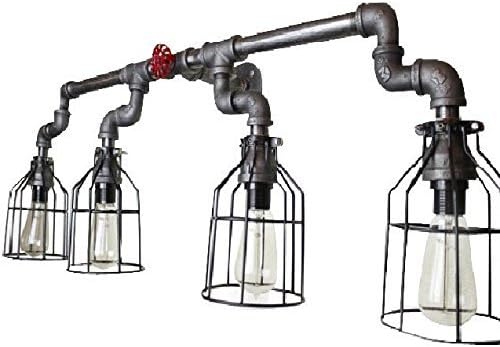 Wall Sconce Industrial Lighting w/Cages, Black Pipe Bathroom vanity light fixture, vintage Edison Light bulbs, Electric wall sconce lighting
