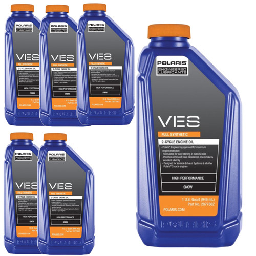 Polaris New OEM VES Synthetic 2-cycle Engine Oil 6 Quarts, 2877882