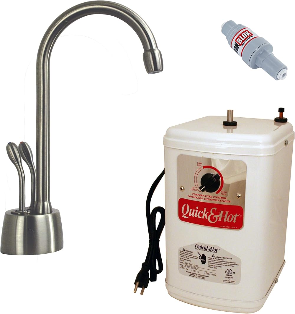 D272HFP-07 Develosah 2-Handle Hot and Cold Water Dispenser with Instant Heating Tank, Satin Nickel