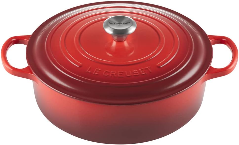 Le Creuset Enameled Cast Iron Signature Round Wide Dutch Oven, 6.75 qt., Cerise
