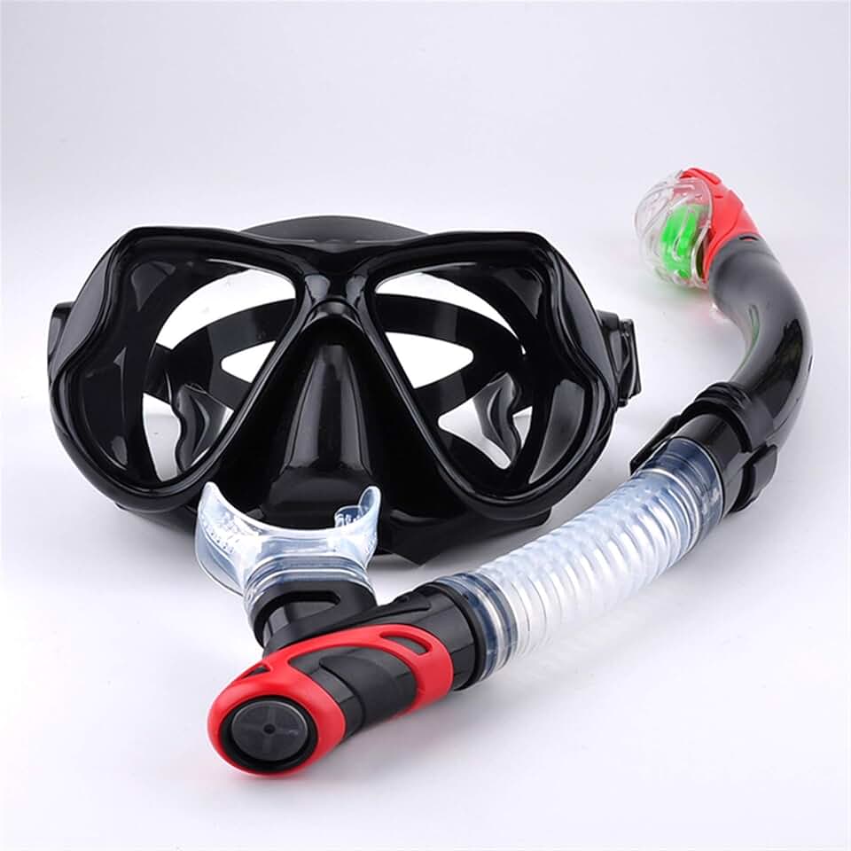 Diving Masks Snorkelling Mask Swimming Glasses Snorkel Set Anti-Fog Swim Goggles Full Dry Breathing Tube Scuba Diving Snorkeling Swim Equipment for Adults Masks