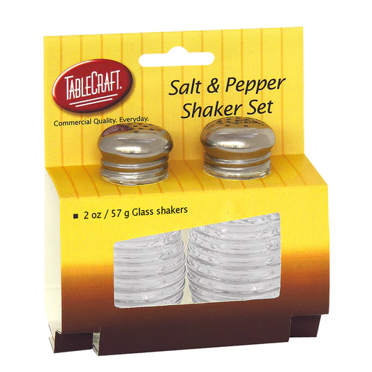 TABLECRAFT PRODUCTS COMPANY INCTableCraft Clear Glass/Stainless Steel Beehive Salt & Pepper Shak 2 oz