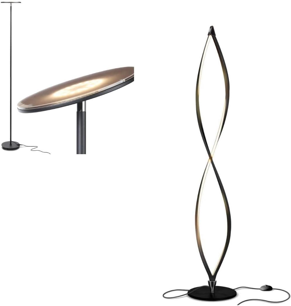 Brightech Bundle: Sky LED Torchiere Floor Lamp BUNDLED with Twist LED Lamp