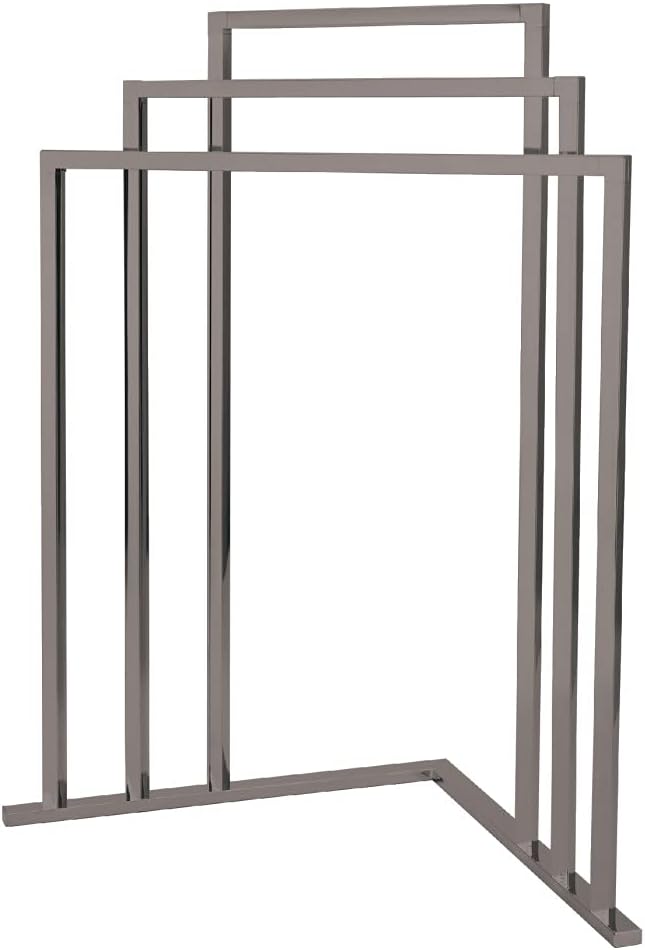 Kingston Brass SCC8278 L Shape 3-Tier Steel Construction Corner Towel-Rack, Brushed Nickel