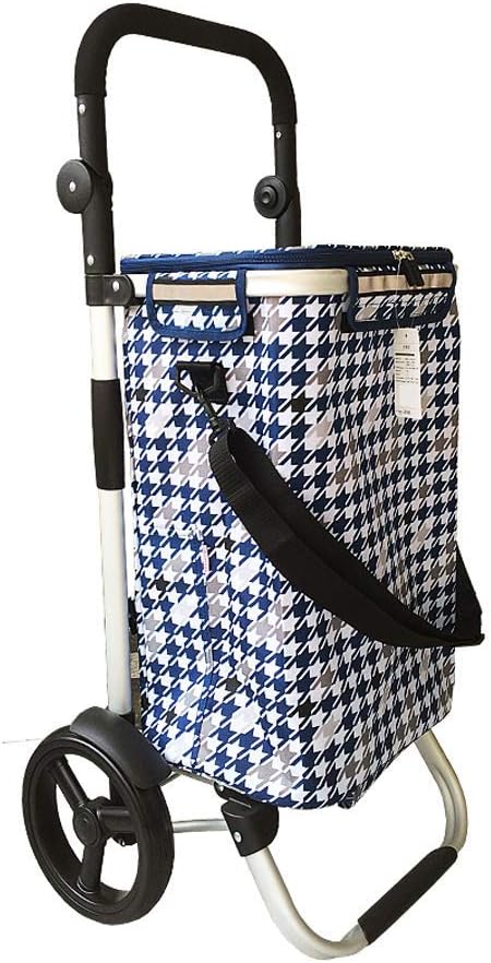 GaoFan Home Folding Lightweight Wheeled Shopping Trolley, Push Cart Luggage Bag with Wheels,Detachable Backpack,E