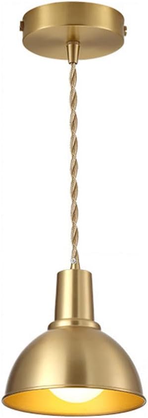 Lamps Industrial Retro Brass Pendant Light, Simple - Pot Cover Hanging Lamps E27 Socket - Bedside Decorative Chandeliers Compatible with Kitchen Island, Bathroom, Dining Room