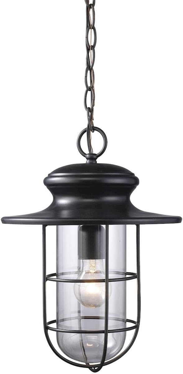42286/1 Portside 11'' Wide 1-Light Outdoor Pendant in Matte Black