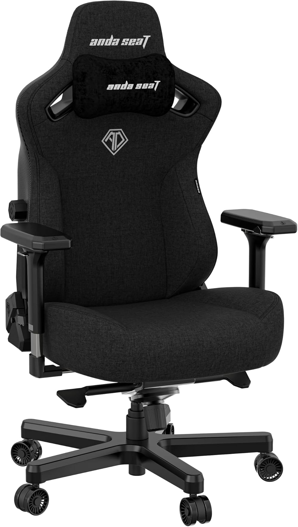 Anda Seat Kaiser 3 Large Gaming Chair for Adults - Ergonomic Black Fabric Gaming Chairs with Lumbar Support, Comfortable Office Chairs with Neck Support - Heavy Duty Computer Chair Wide Seat Capacity