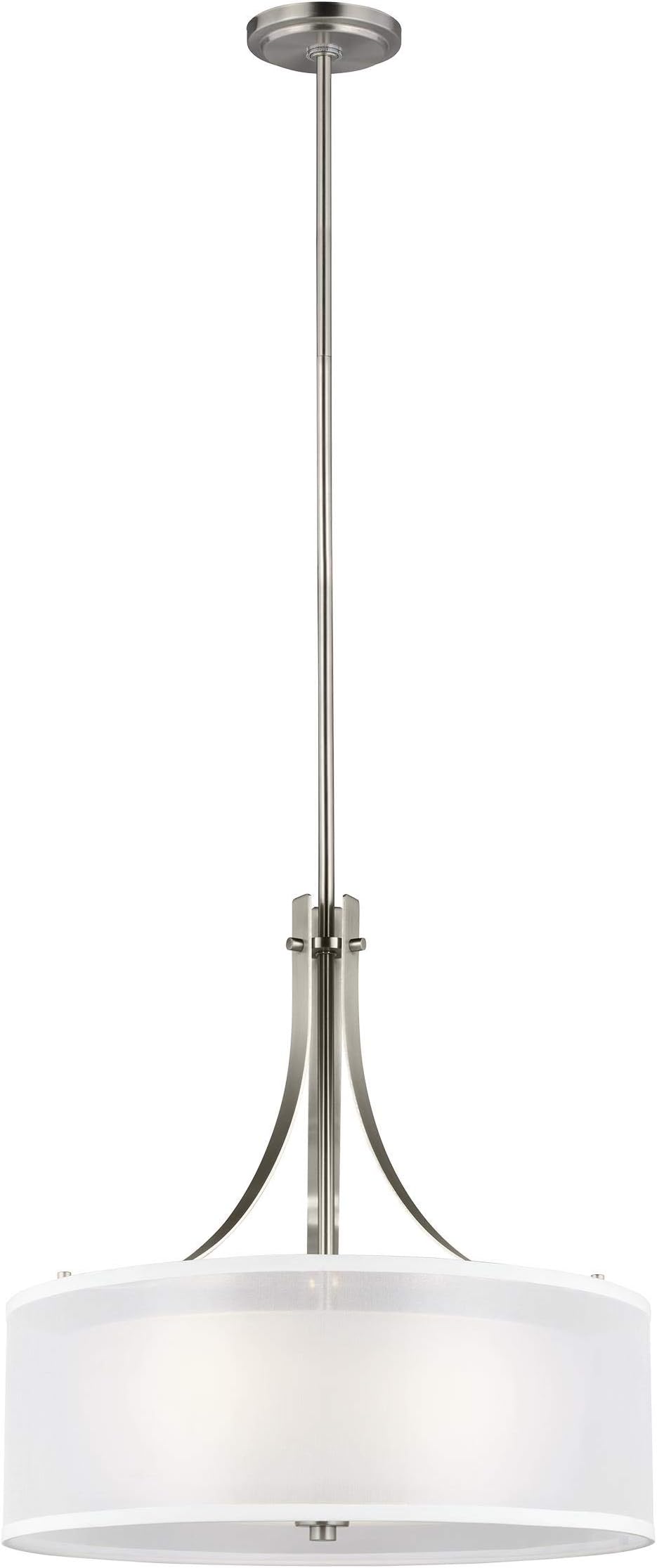 Sea Gull Lighting 6537303-962 Elmwood Park Three Light Pendant, Brushed Nickel