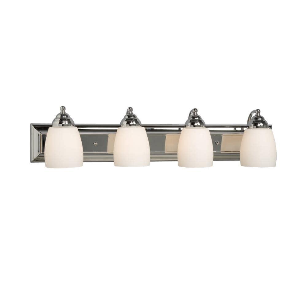 Galaxy Lighting Barclay 30-in 4-Light Chrome Transitional Vanity Light