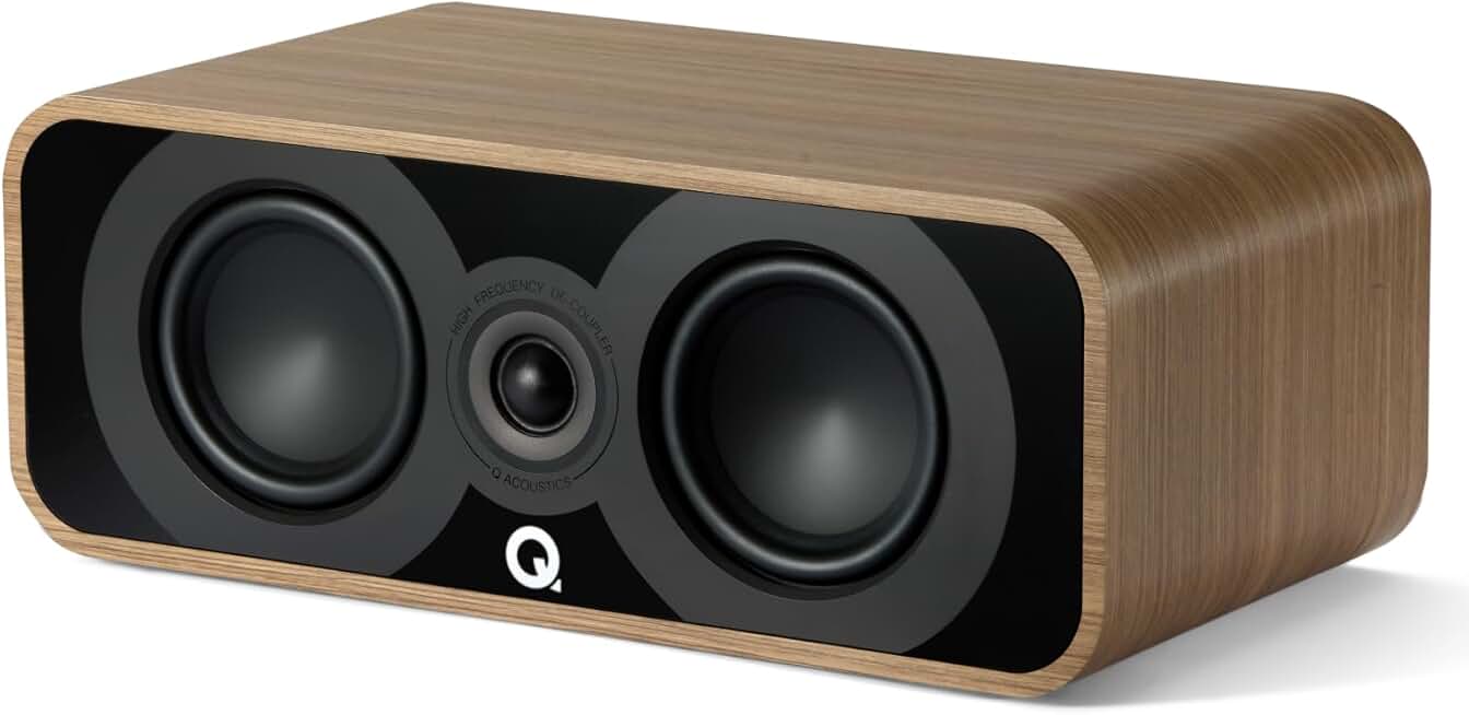 Q Acoustics 5090 Center Channel Speaker Holme Oak - 2 x 4.5 Mid/Bass Drivers, 1 x 1 Tweeter - Stereo System for Home Theater Entertainment Center, Surround Sound System for TV/Record Player