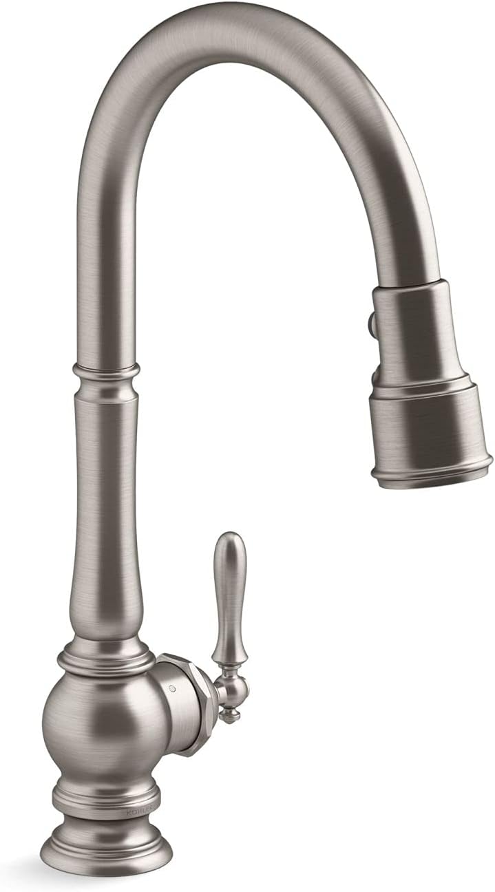 KOHLER K-29709-VS Artifacts Touchless Kitchen Faucet with Pull Down Sprayer, Kitchen Sink Faucet in Vibrant Stainless