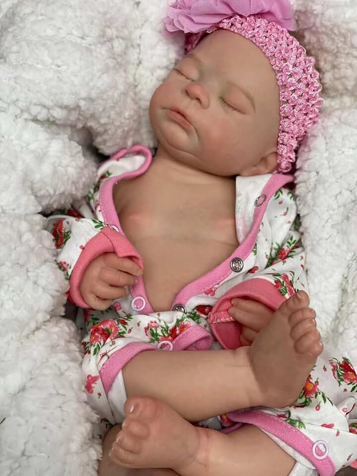 18inch Timothy Baby Full Body Solid Silicone Baby Girl Dolls,not Vinyl,Realistic Handmade Soft Silicone Reborn Doll Washable