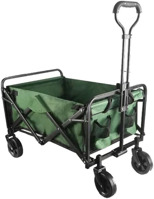 Outdoor Portable Camper Folding Shopping Cart Stall Trolley Box Trailer Autumn Picnic Garden Tool Cart