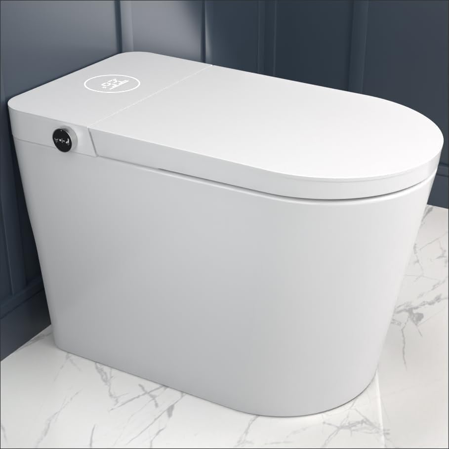 ARRISEA Smart Bidet Toilet, Auto Flush Smart Toilet with Warm Water Washing, Heated Bidet Seat, Adjustable Dryer, Toilet with Bidet and LED Display