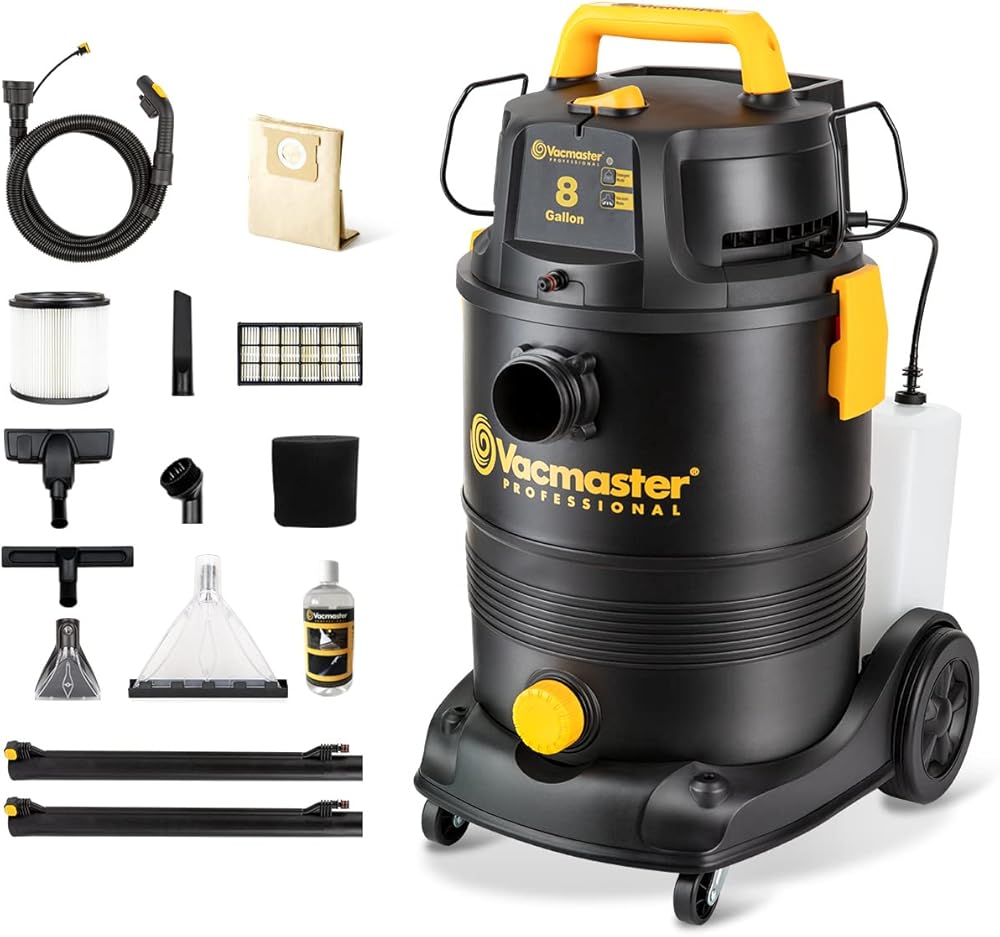 Vacmaster VK809PWR 0201 8 Gallon 5.5 Peak HP Wet/Dry/Upholstery Shampoo Vacuum Cleaner