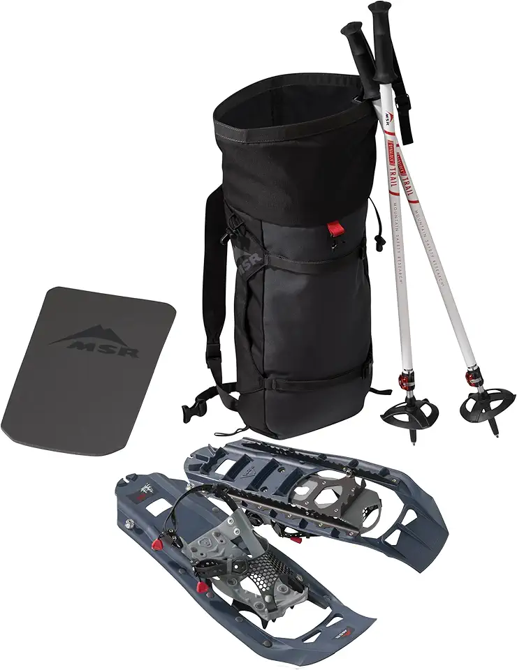Evo Trail Snowshoe Kit with Trekking Poles and Seat-Cushion Backpack