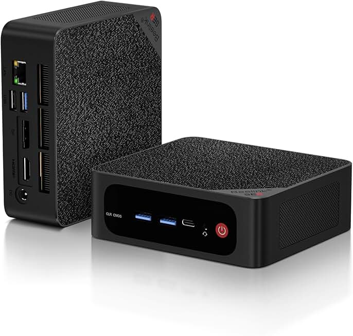 Beelink SER5 MAX Mini PC, AMD Ryzen 7 5800H(up to 4.4GHz) 8C/16T, Mini Computer 32GB DDR4 RAM 500GB NVMe SSD, Mini Desktop Computer 4K@60Hz Triple Display HDMI&DP&USB-C WiFi6/BT5.2/WOL/HTPC/W-11 Pro