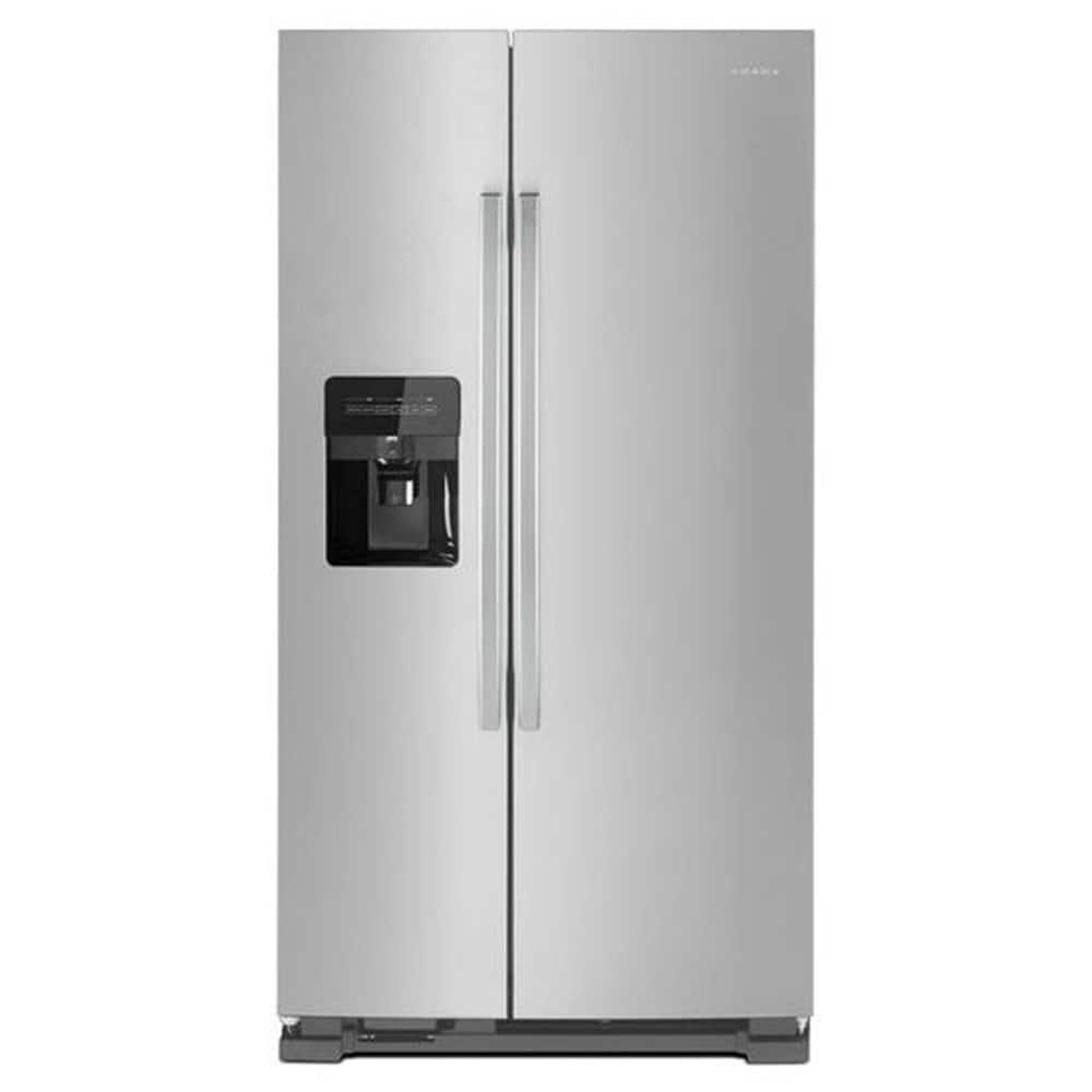 Amana 21.4-cu ft Side-by-Side Refrigerator with Ice Maker (Stainless Steel)