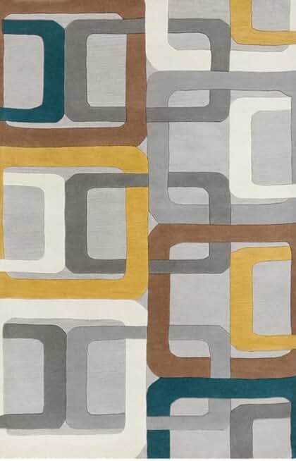 Handmade Tufted Geometric Pure Woolen Carpet for Living Room and Bedroom