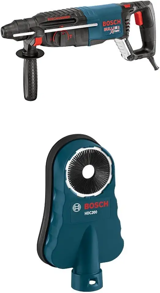 Bosch 11255VSR SDS-plus BULLDOG Xtreme Rotary Hammer with SDS-Max HDC200 Dust Collection Attachment