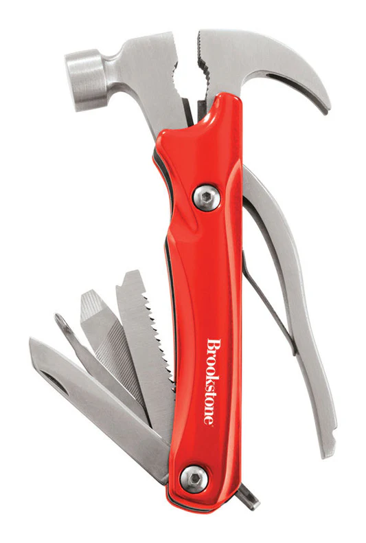 BROOKSTONE STORES INCBROOKSTONE Stainless Steel Red Compact 10-in-1 Multi-Tool