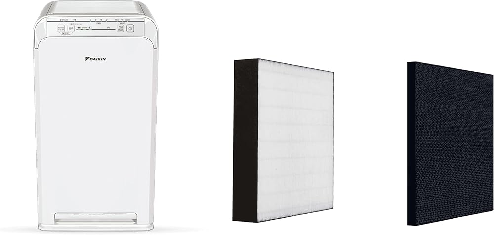 Daikin Room Air Purifier Bundle, HEPA Air Purifier with Pre-filter, Carbon, and UVC LED Light Filtration, Zero Ozone, CARB Certified, Includes 1 set of Replacement Filters