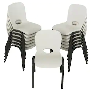 Lifetime Almond Stacking Kids Chair (Set of 13)