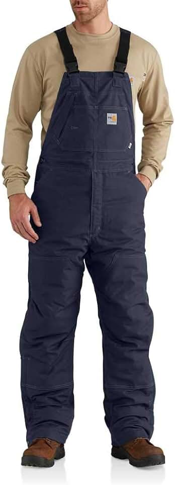 Carhartt Men's Flame Resistant Quick Duck Quilt Lined Bib Overall