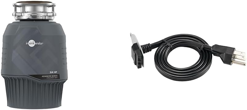 InSinkErator EVOLUTION 0.75HP 3/4 HP & Garbage Disposal EZ Connect 3-Foot Power Cord for EZ Connect Power and Advanced Series Continuous Feed Food Waste Disposer Models, CRD-EZ