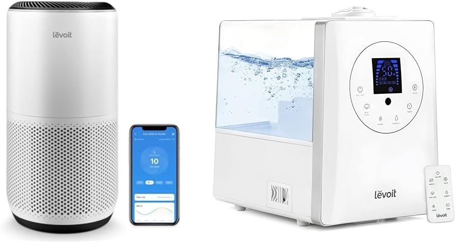 Levoit Air Purifier and Humidifier Bundle for Large Rooms up to 1980 sq ft and 753 sq ft