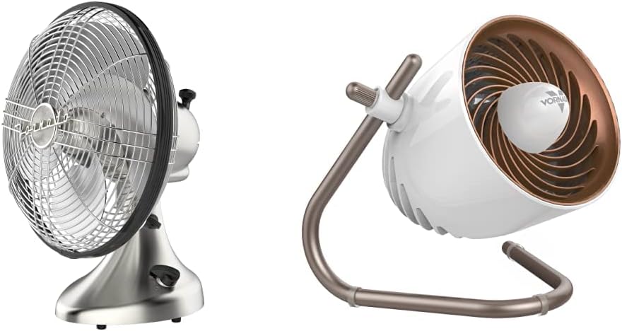 Vornado Silver Swan Vintage Oscillating Fan (Brushed Nickel) Pivot Personal Air Circulator Fan (Copper)