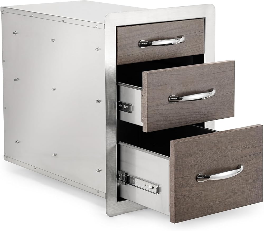Stanbroil Outdoor Kitchen Drawers Triple BBQ Drawers 15