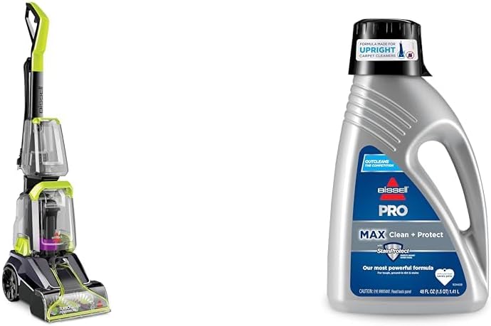 Bundle of Bissell TurboClean PowerBrush Pet Carpet Cleaner, 2987,Green/Black large + Bissell 78H63 Deep Clean Pro 4X Deep Cleaning Concentrated Carpet Shampoo, 48 ounces - Silver