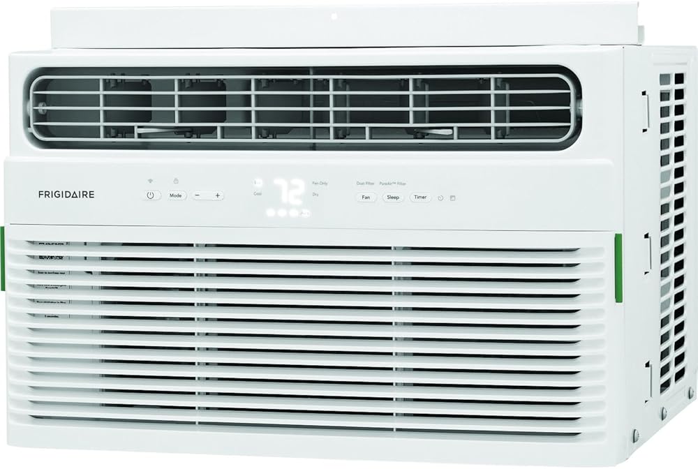 Frigidaire 8,000 BTU Smart Window Air Conditioner and Dehumidifier, 115V, AC Window Unit for Rooms up to 350 Sq. Ft., Window AC Unit for Apartment and Dorm Room, AC with Wi-Fi and Remote in White