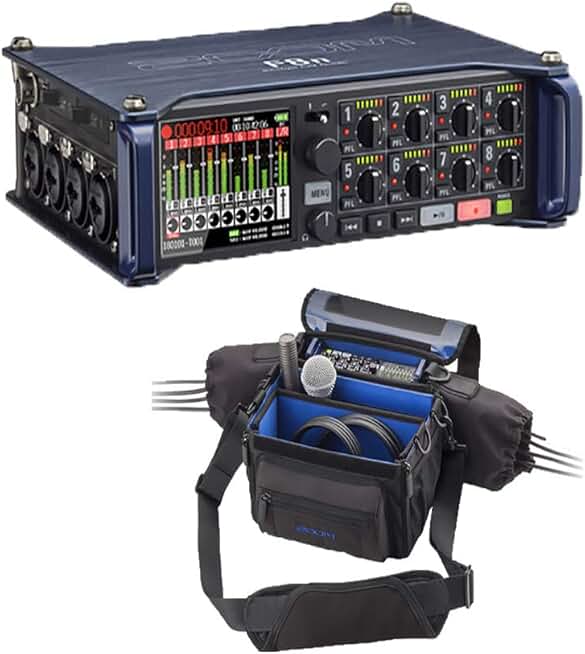 Zoom F8n MultiTrack Field Recorder + PCF-8n Protective Case for F8n,F8 and F4
