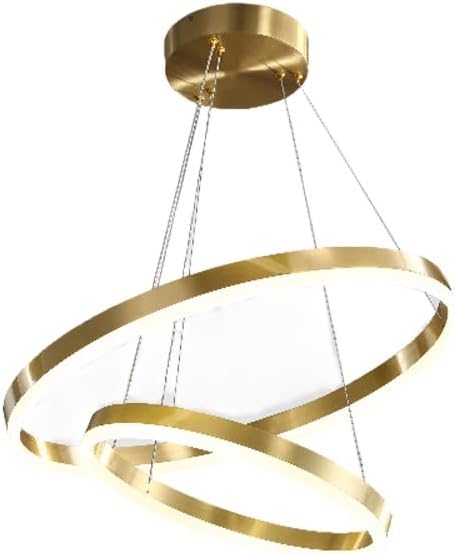 39W Recessed Round Living Room Led Lamp Modern Simple Hanging Lamp Restaurant Kitchen Island Bedroom Light Creative Minimalist Full Copper Light Fixture