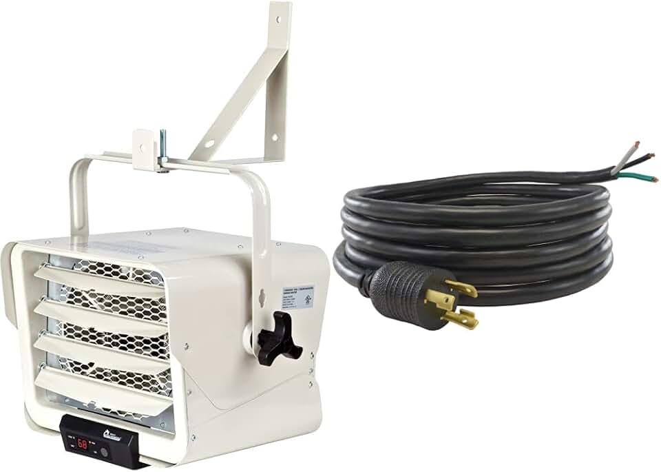 Dr. Infrared Heater DR-975 7500-Watt 240-Volt Hardwired Shop Garage Electric Heater & Conntek 29139-180 15-Feet Locking Power Cord for Model L6-30P to Model SJTW 10/3, 30-Amp, 250-volt